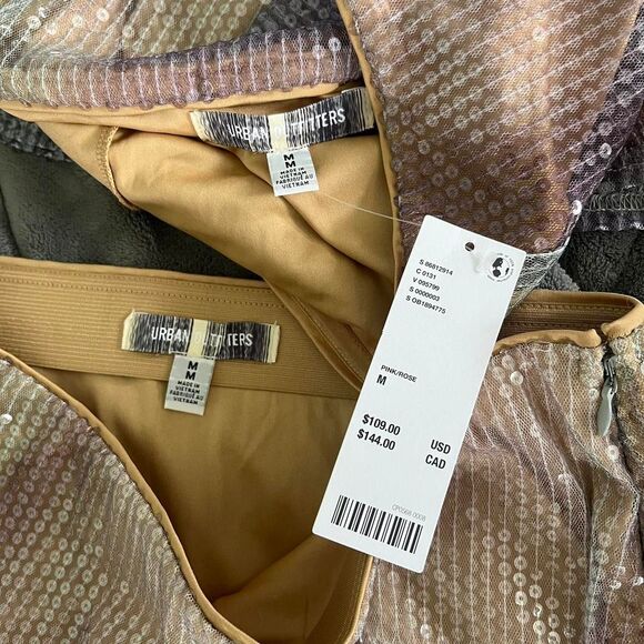 Urban Outfitters Pearl Sequin Tube Top & Midi Skirt Set Medium New with tags - Picture 5 of 13